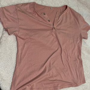 NWOT Pink Henley TShirt